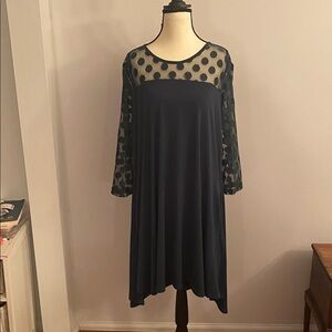 Nina Leonard NWT hi/ low dot dress size XL